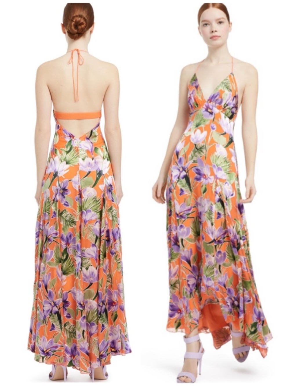 ALICE + OLIVIA Hetty Halter Neck Maxi Dress